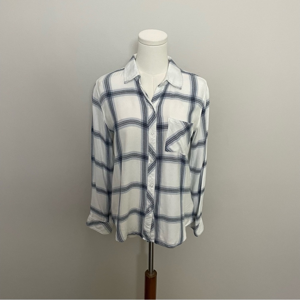 Rails Flannel Shirt Plaid Soft Lightweight Pocket Travel Fall White Blue Black